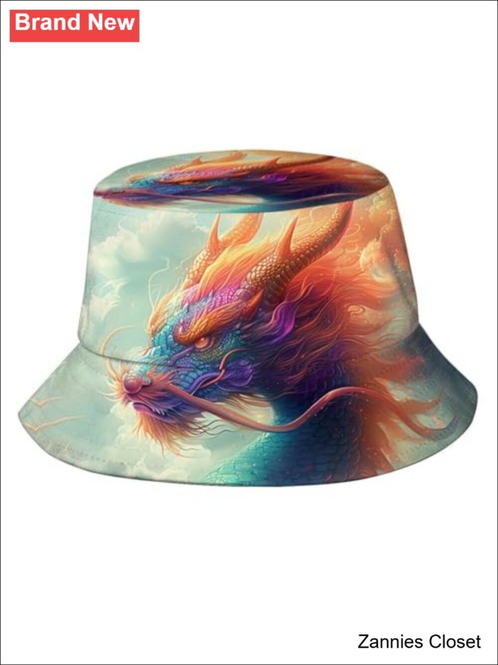 🤠 Krirteh Unisex Cartoon Print Polyester Bucket Hat UV Protection Packable Sun